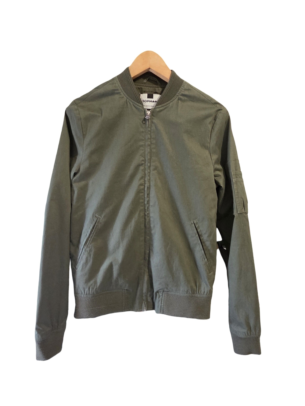 Topman Olive Green Bomber Jacket